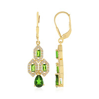 Boucles d'oreilles en argent et Diopside de Russie