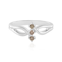 Bague en argent et Diamant champagne I3