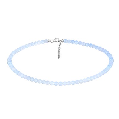 Collier en argent et Calcédoine bleue