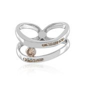 Bague en argent et Diamant champagne I2 (de Melo)