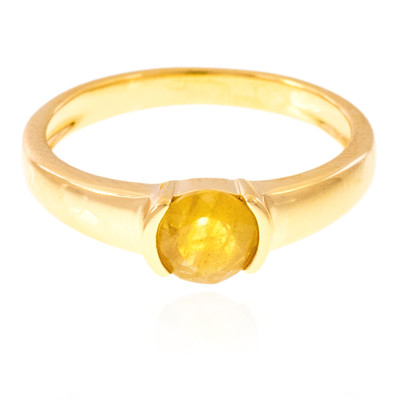 Bague en argent et Saphir jaune de Madagascar