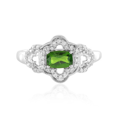 Bague en argent et Diopside de Russie