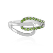 Bague en argent et Diopside de Russie