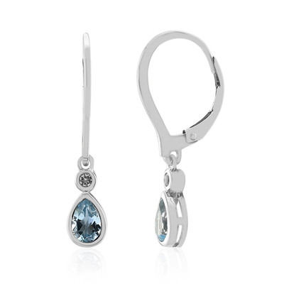 Boucles d'oreilles en argent et Topaze bleu ciel