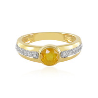 Bague en argent et Saphir jaune de Madagascar