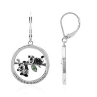 Boucles d'oreilles en argent et Grenat Tsavorite