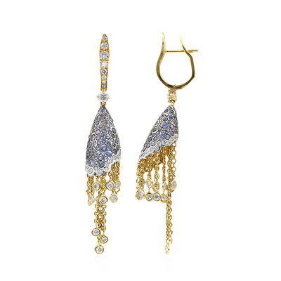 Boucles d'oreilles en or et Saphir bleu (Estée Collection)