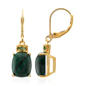 Boucles d'oreilles en argent et Malachite