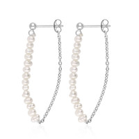 Boucles d'oreilles en argent et Perle blanche de culture d'eau douce