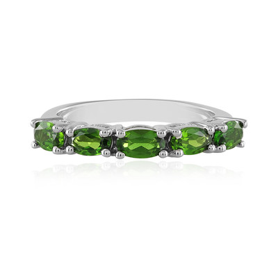 Bague en argent et Diopside de Russie