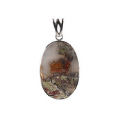 Pendentif en argent et Agate mousse de Java