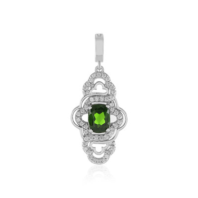 Pendentif en argent et Diopside de Russie