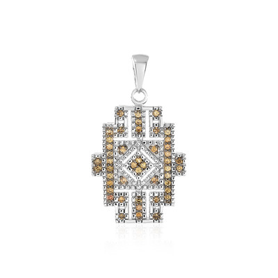 Pendentif en argent et Zircon cognac