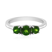 Bague en argent et Diopside de Russie