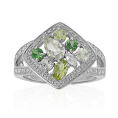 Bague en argent et Améthyste verte