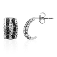 Boucles d'oreilles en argent et Spinelle noir