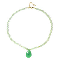 Collier en argent et Calcédoine verte