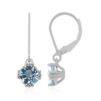 Boucles d'oreilles en argent et Topaze bleu ciel