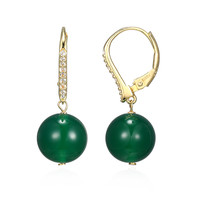 Boucles d'oreilles en argent et Agate verte