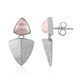 Boucles d'oreilles en argent et Quartz rose