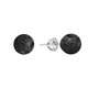 Boucles d'oreilles en argent et Lave noire