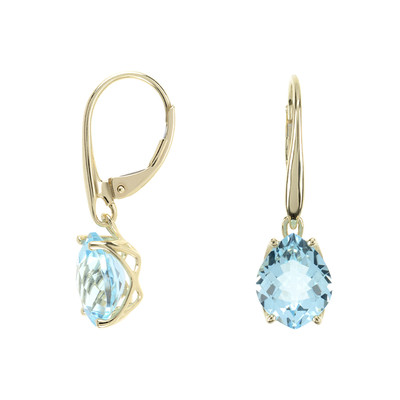 Boucles d'oreilles en or et Topaze bleu ciel (dagen)