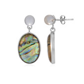 Boucles d'oreilles en argent et Coquillage d'Abalone