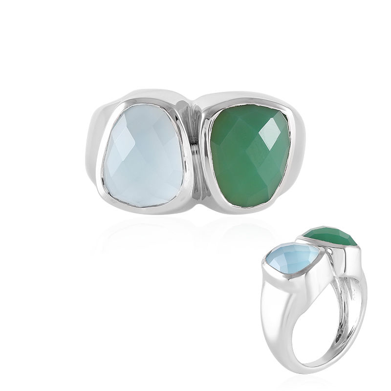 Bague en argent et Chrysoprase KM by Juwelo 8781IM Juwelo