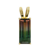 Pendentif en or et Tourmaline multicolore