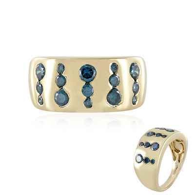 Bague en or et Diamant bleu I2 (de Melo)