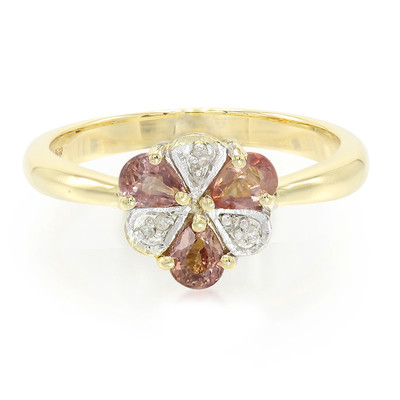 Bague en or et Saphir Padparadscha non chauffé