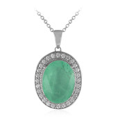 Collier en argent et Quartz vert pastel