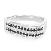 Bague en argent et Spinelle noir