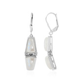 Boucles d'oreilles en argent et Pierre de lune bleue (KM by Juwelo)