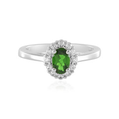 Bague en argent et Diopside de Russie