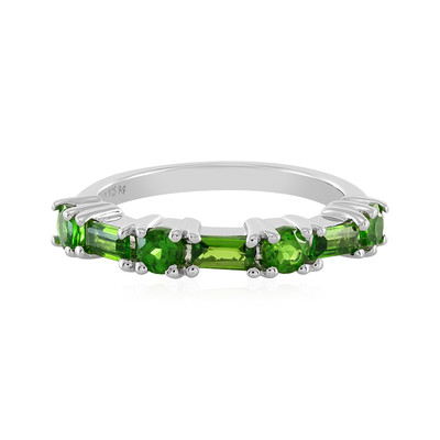 Bague en argent et Diopside de Russie