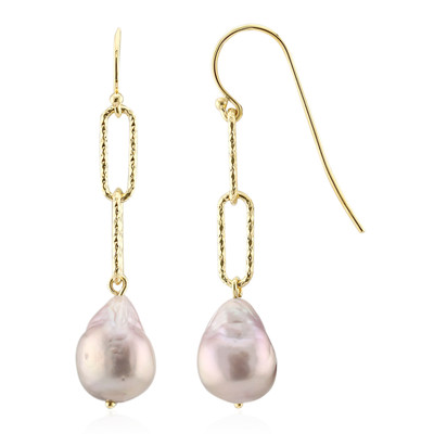 Boucles d'oreilles en argent et Perle de culture d'eau douce rose (TPC)