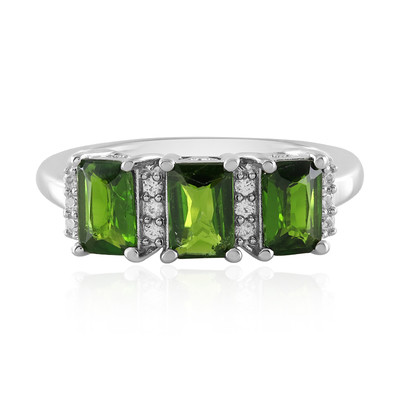 Bague en argent et Diopside de Russie