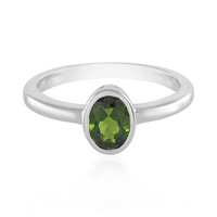 Bague en argent et Diopside de Russie