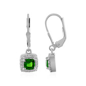 Boucles d'oreilles en argent et Diopside de Russie