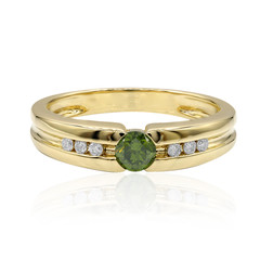 Bague en or et Diamant VS1 vert