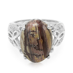 Bague en argent et Jaspe dendritique de Sonora