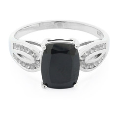 Bague en argent et Spinelle noir