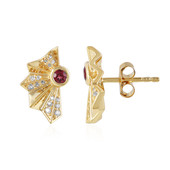 Boucles d'oreilles en argent et Spinelle rouge noble