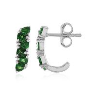 Boucles d'oreilles en argent et Tsavorite de Tanzanie