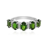 Bague en argent et Diopside de Russie