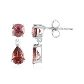 Boucles d'oreilles en argent et Zircon rose