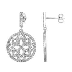 Boucles d'oreilles en argent et Topaze blanche