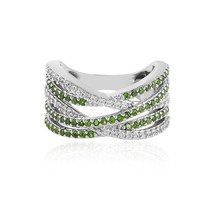 Bague en argent et Diopside de Russie