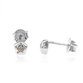 Boucles d'oreilles en argent et Diamant champagne SI2